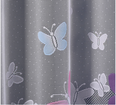 Detská hotová žakárová záclona Motýli (1)