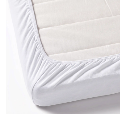 Jersey plachta s lycrou do postieľky JD1 – biela – 60–70 × 120–140 cm (2)