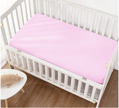 Jersey plachta s lycrou do postieľky JD22 – ružová – 60–70 × 120–140 cm