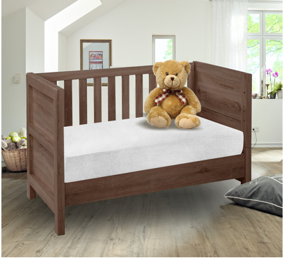Froté plachta PREMIUM do postieľky FD1 – biela – 60–70 × 120–140 cm