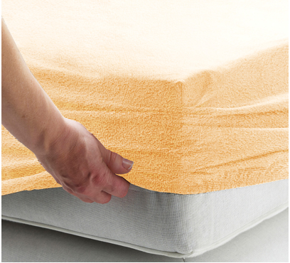 Froté plachta PREMIUM do postieľky FD4 – marhuľová – 60–70 × 120–140 cm
