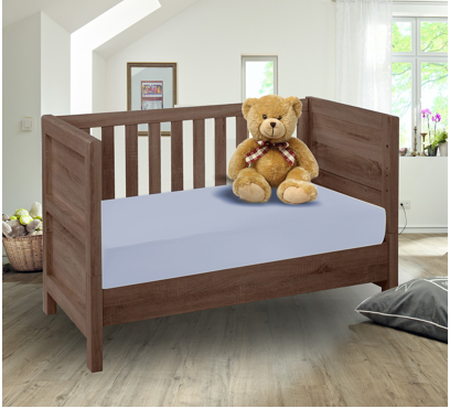 Jersey plachta s lycrou do postieľky JD3 – modrá – 60–70 × 120–140 cm (1)