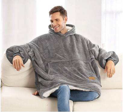 Mikino-deka s kapucňou MD3 – sivá – S/XXL