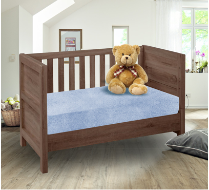 Froté plachta PREMIUM do postieľky FD2 – blankytná – 60–70 × 120–140 cm